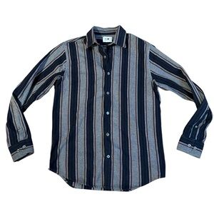 NNO7 No Nationality Errico Striped Flannel Mens Size Small